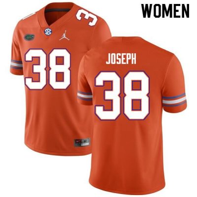 Women's Florida Gators #38 Carlson Joseph NCAA Nike Orange Authentic Stitched College Football Jersey PWO1762ZK